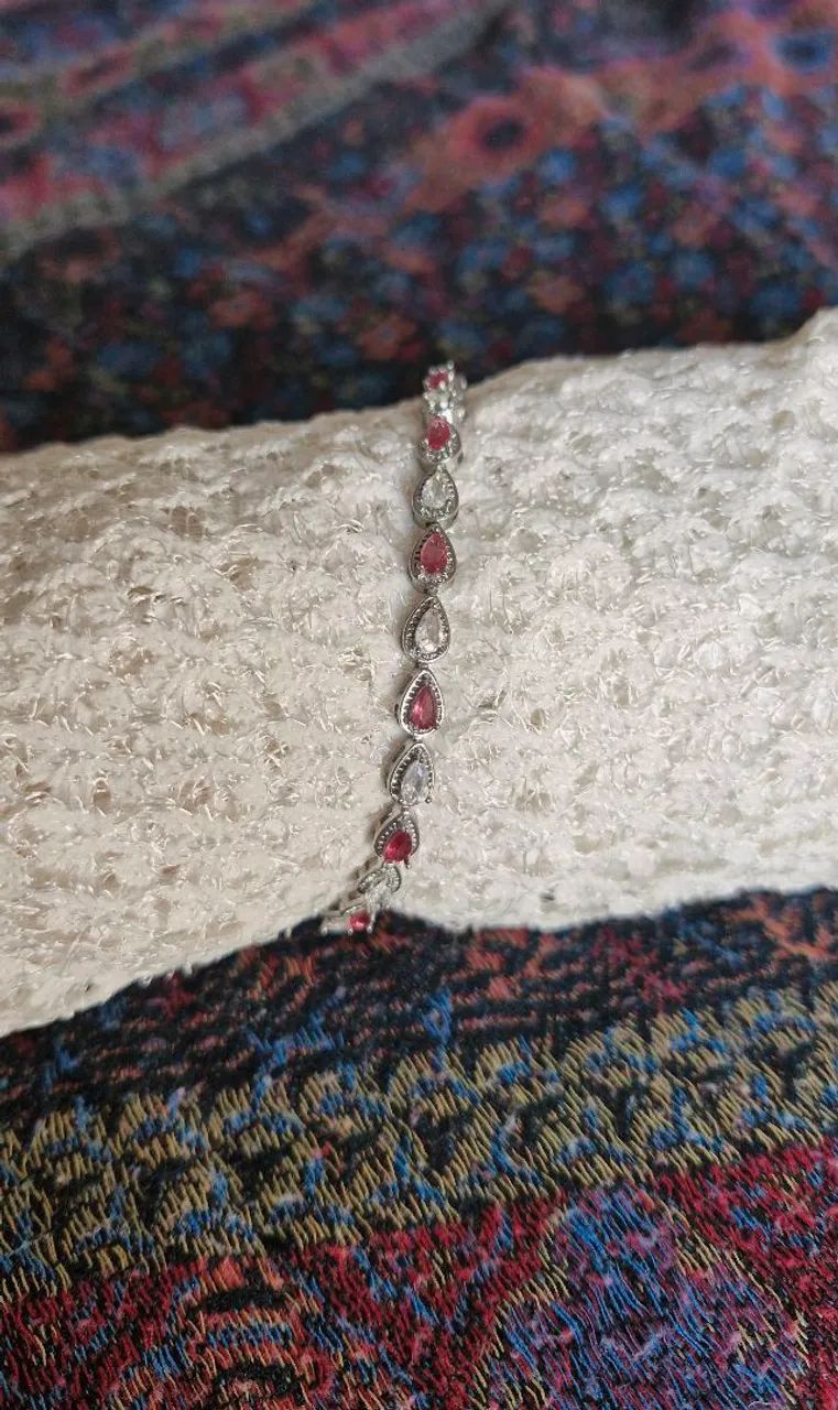 Pulseira de prata com banho de ródio e zircônias - Foto 3