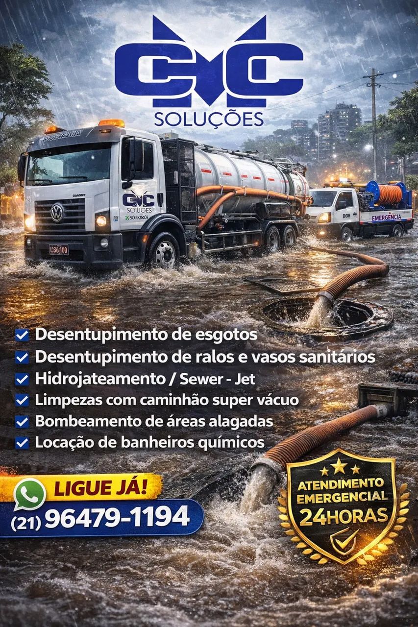 Desentupimentos e limpezas de esgotos