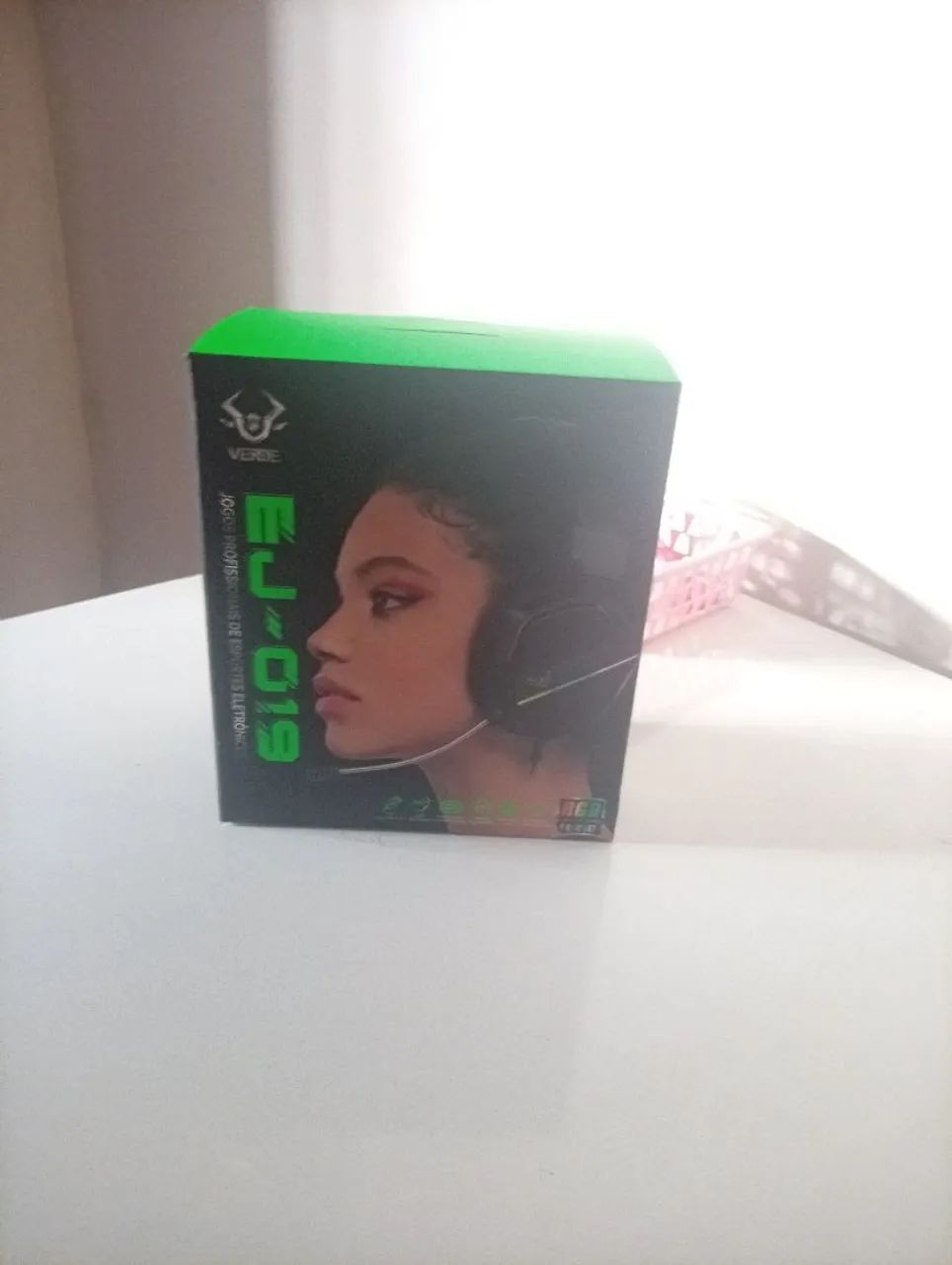 Headset gamer verde RGB 