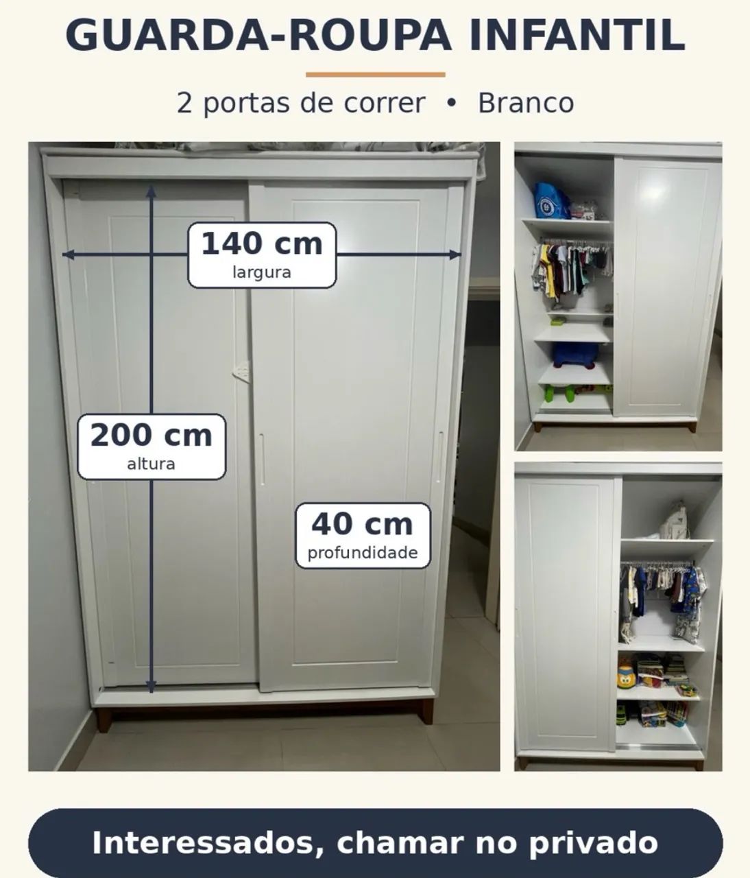 Guarda roupa Infantil - duas portas.
