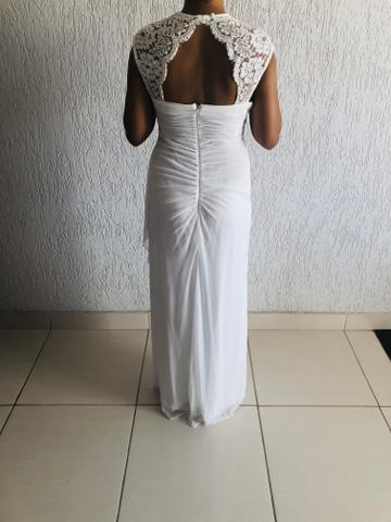 Vendo vestido branco longo. Usado uma vez. Social. - Foto 4