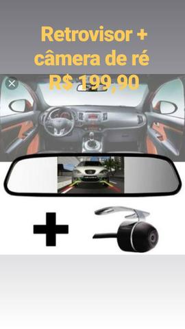 Retrovisor + câmera de ré
