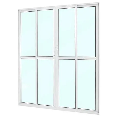 Porta balcão de correr 4 folhas alumínio branco