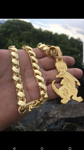 Cordão Friso S 8mm Lançamento jacaré ostentação  banho ouro 18k  - Foto 2