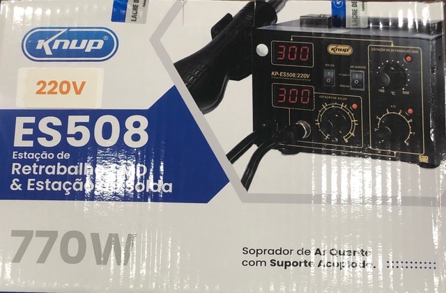 Estação de solda e retrabalho SMD c/soprador de ar quente digital 720W 220V KP-ES508  - Foto 2
