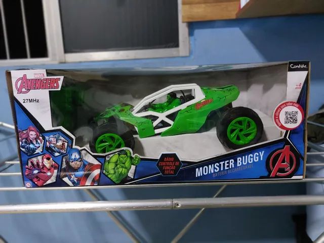 Carrinho Com Controle Remoto - Avengers - Buggy Monster - Hulk