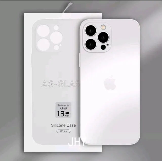 Caixa de vidro preta para iPhone, capa para iPhone 14, 13, 12, 11