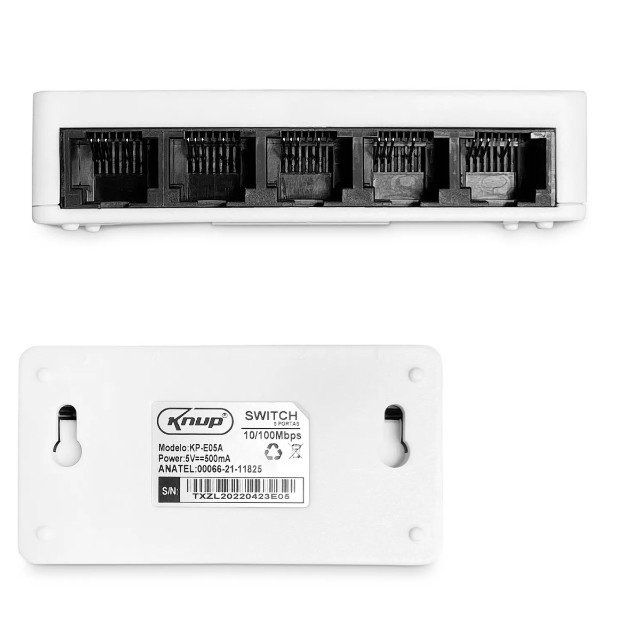 Hub Mini Switch 5 Porta Knup KP-E05A Internet 10/100mbps - Foto 5