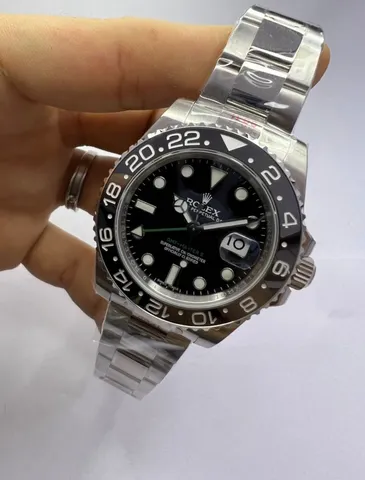 Relógio Rolex GMT Master 2 Preto Clone Eta