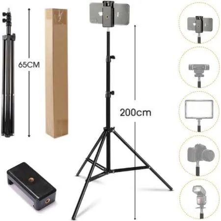 Tripé 2.10M Universal Ajustável suporta até 2,5kg + Suporte Celular Brinde - Foto 3