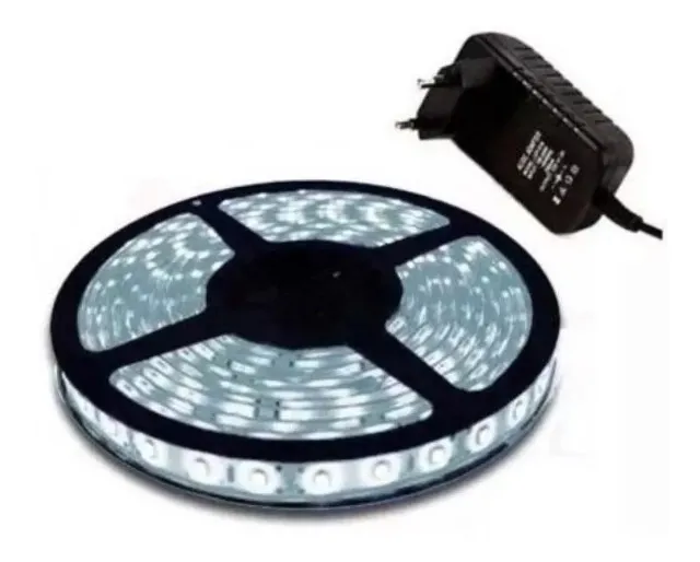 Fita Super Led 3528 Branco Frio 300 Leds 5m + Fonte Grátis wpp:.43. *