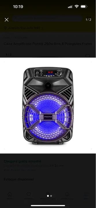 Caixa Amplificada Portátil 260w Rms 8 Polegadas Frahm