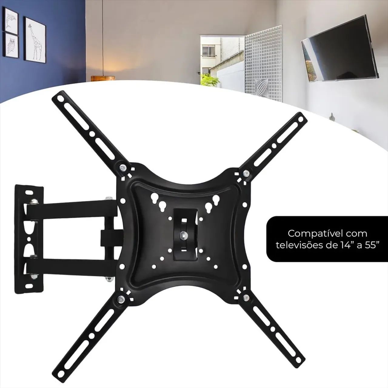Suporte Bi articulado flexivel para tv ate 55 polegadas