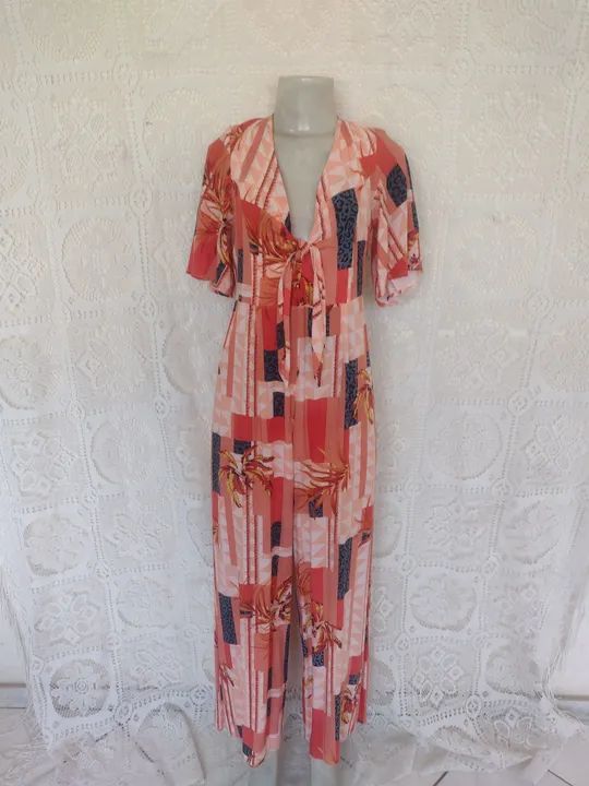 Macacão estampado em viscose M - Foto 5