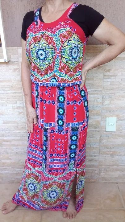 Vestido M longo estampado  - Foto 2