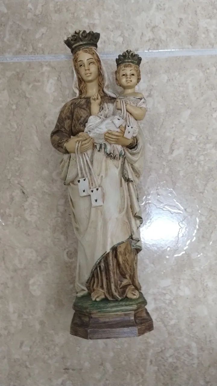 Estátua de Nossa Senhora com o Menino Jesus - Decoração - Foto 3