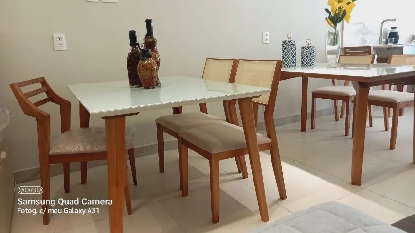 Mesa linda, madeira maciça e ferro, vários tamanhos - Foto 5