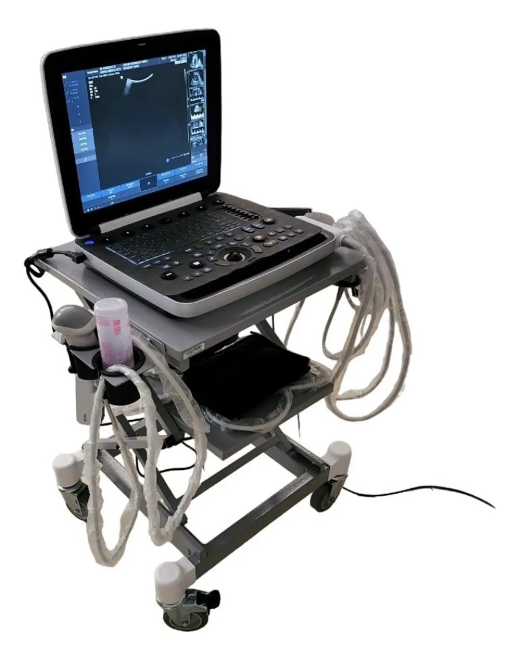 Carro Suporte Rack Mesa para Ultrassom Portátil Universal a MANIVELA E PISTÃO