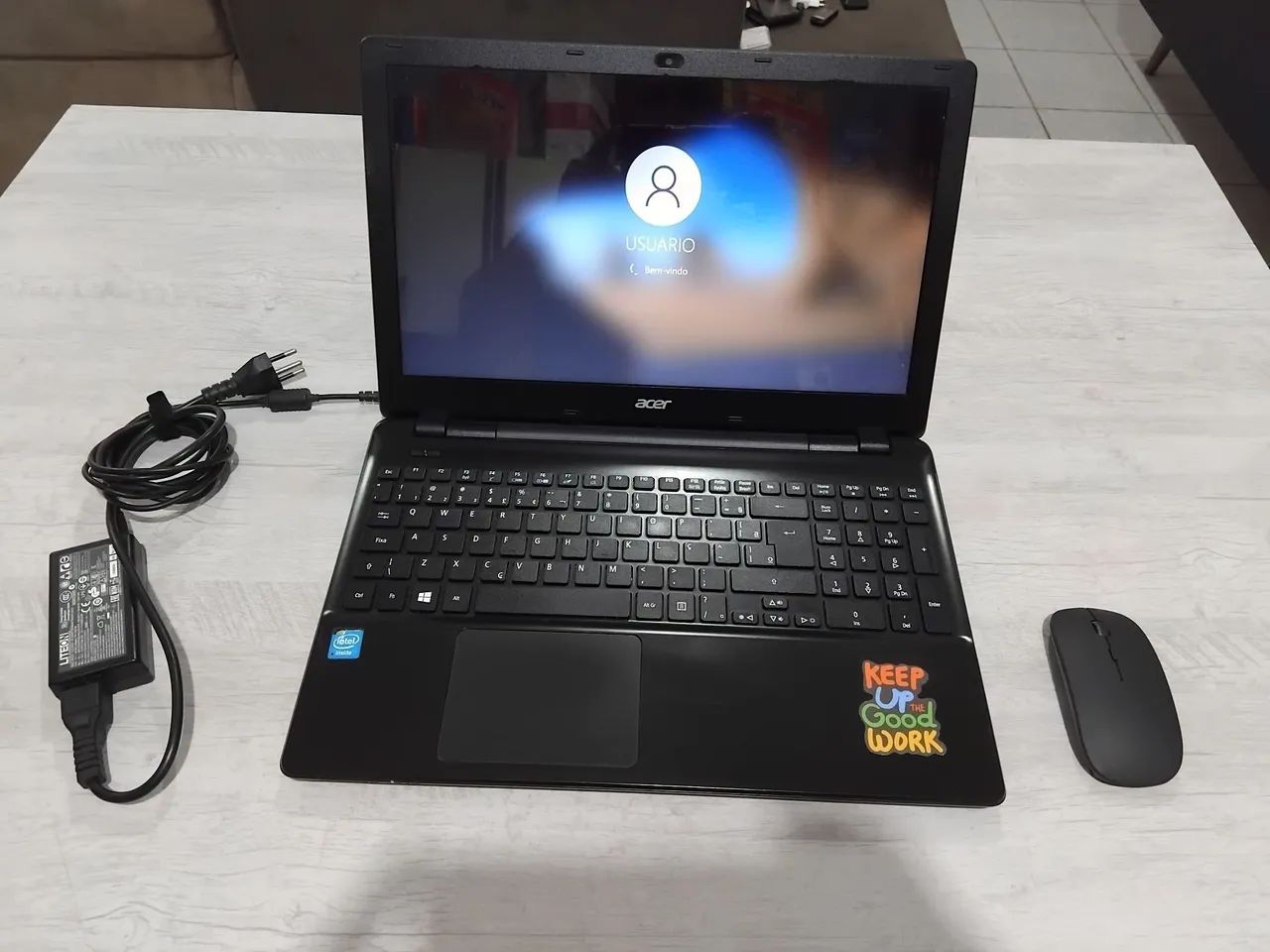 Notebook Acer top tela grande 15.6 basico trabalho e estudo, bateria boa , carregador ok - Foto 4