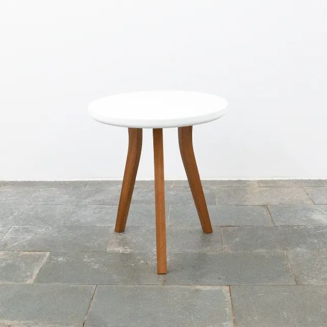 Mesa de apoio lateral Bo/Link jequitibá branco 45cm - Foto 2