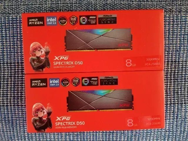 XPG Spectrix D50 DDR4 Memory, 16GB (2x8GB), 3200MHz, RGB, Gray (New and Sealed)64330127772929120