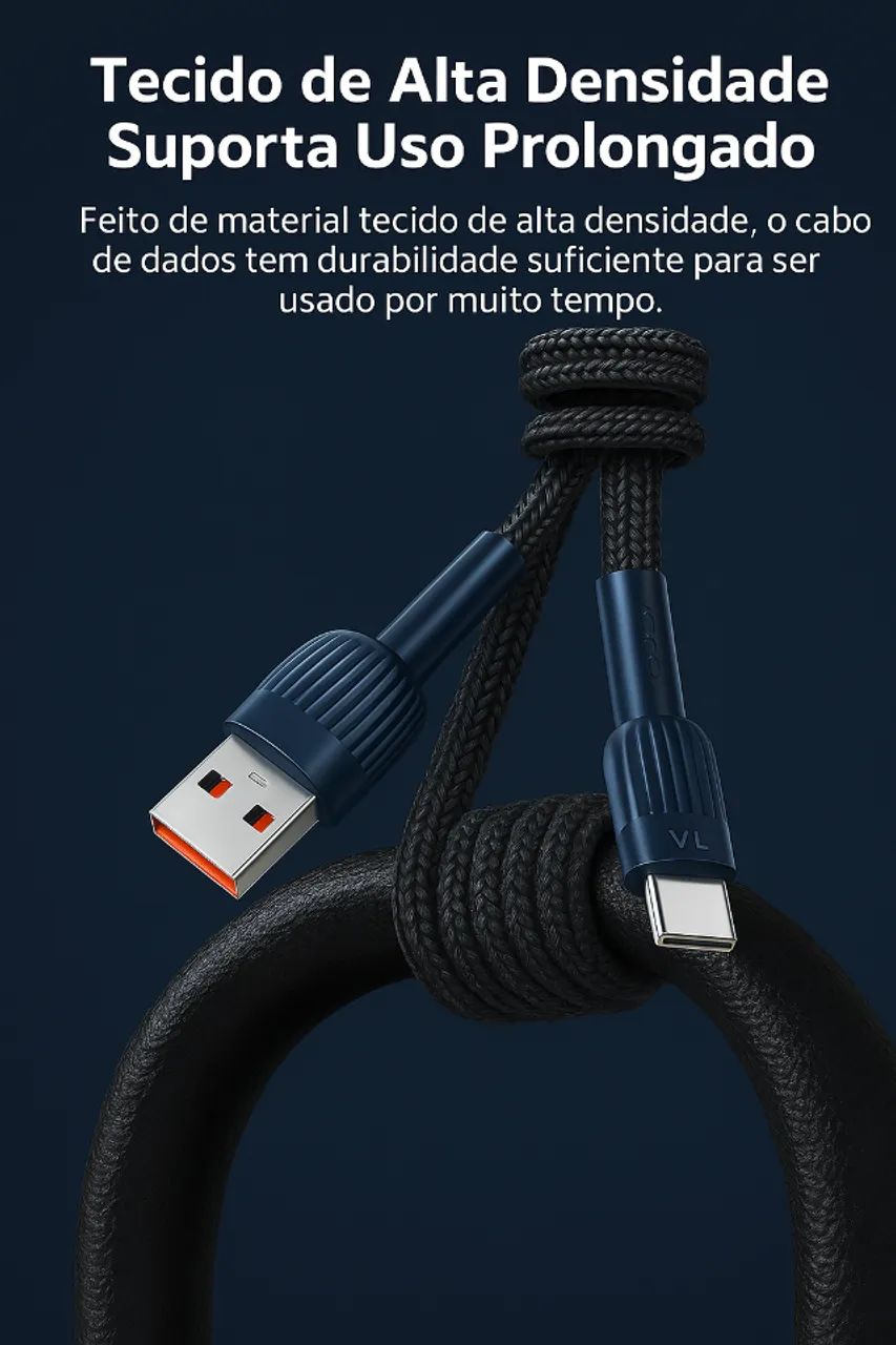 Cabo USB-C 100W 7A - 2 Metros! - Foto 4