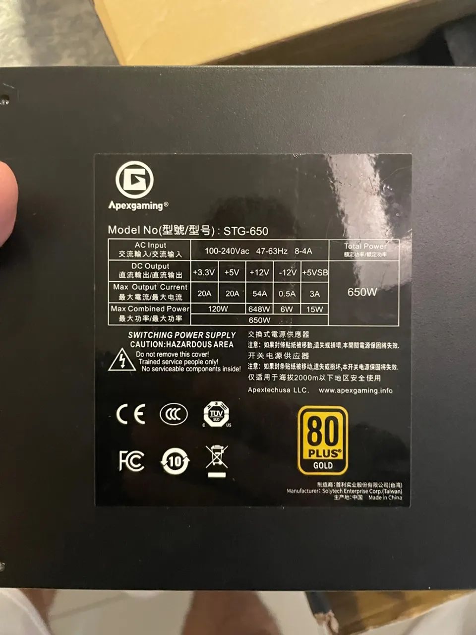 Fonte ApexGaming STG-650 80 Plus Gold - Foto 2