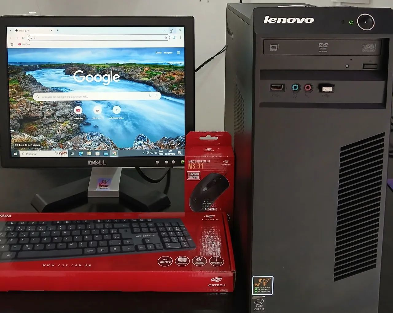 Complete computer, i3/4gb/500gb HD/audio, monitor, keyboard, mouse and cables, with warranty64292069295361121