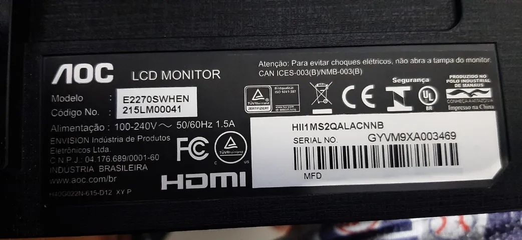 Monitor AOC 22" Led - Ips - Anti Reflexo - Full Hd 1920 x 1080 Com Conexões HDMI e VGA - Foto 3