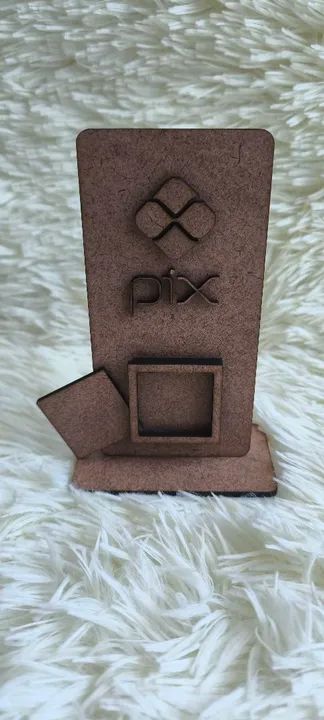 Placa PIX, Wi-Fi, Whatsapp e Instagram em MDF rústico personalizada - Foto 2