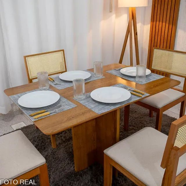 Mesa de Jantar Salina 120x80 + 4 Cad. Santorini  -  Minas Plac - Foto 2