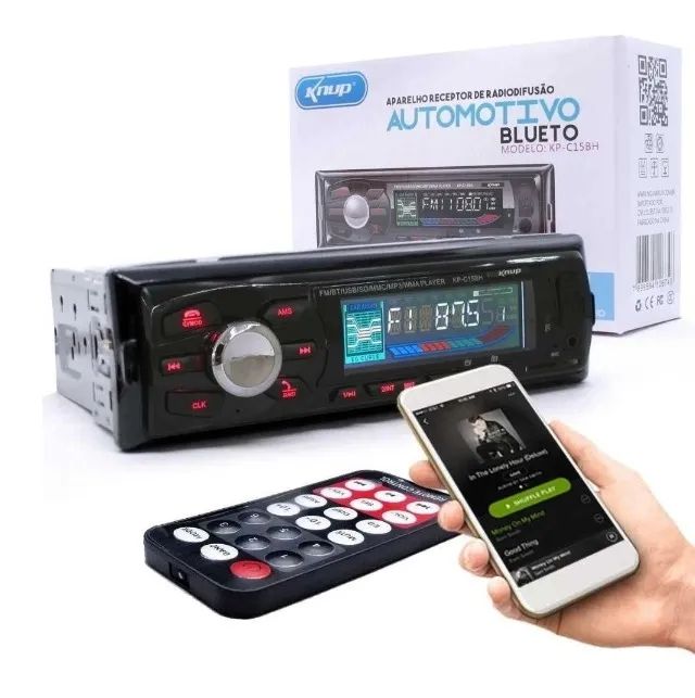 Som Automotivo Bluetooth Auto Radio Som Carro Kp-C15bh