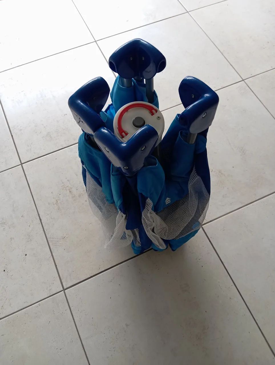 Berço Cercado Desmontavel Portatil Dardara Azul - Foto 6
