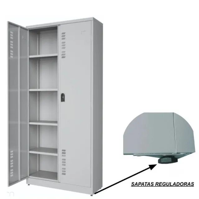 Armário Aço POP Portas PA-90 Chapa 22 1,98x0,90x0,40m Cinza Alta Resistência 18010 - Foto 6