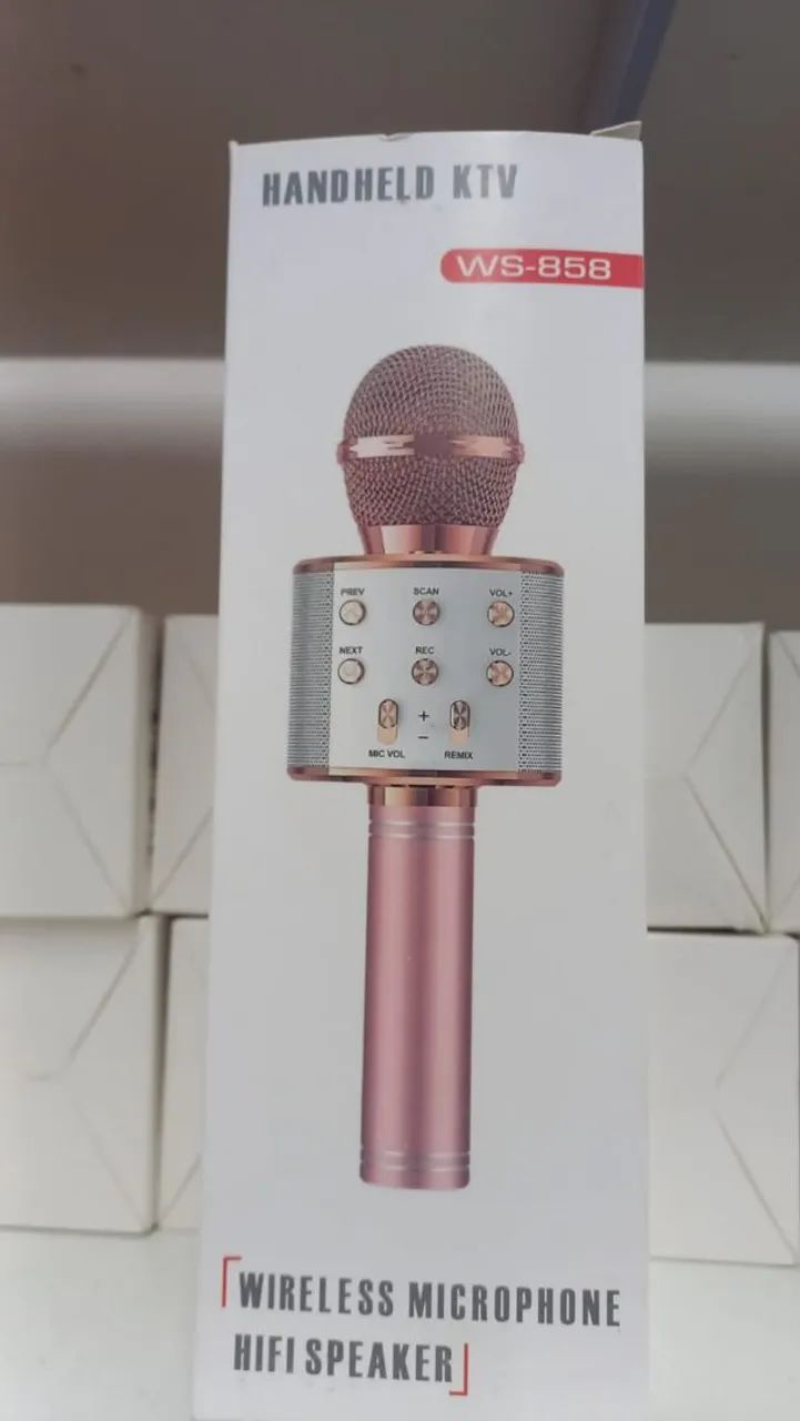 Microfone Sem Fio Bluetooth Karaokê Som Completo 