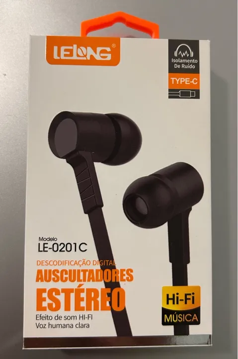 Fone de Ouvido com Fio Lelong - Novo