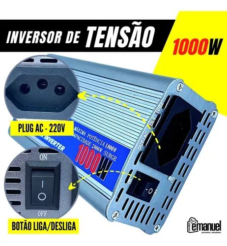 Inversor de 1000W 12v Para 220v Para Sistemas Starlink - Foto 3