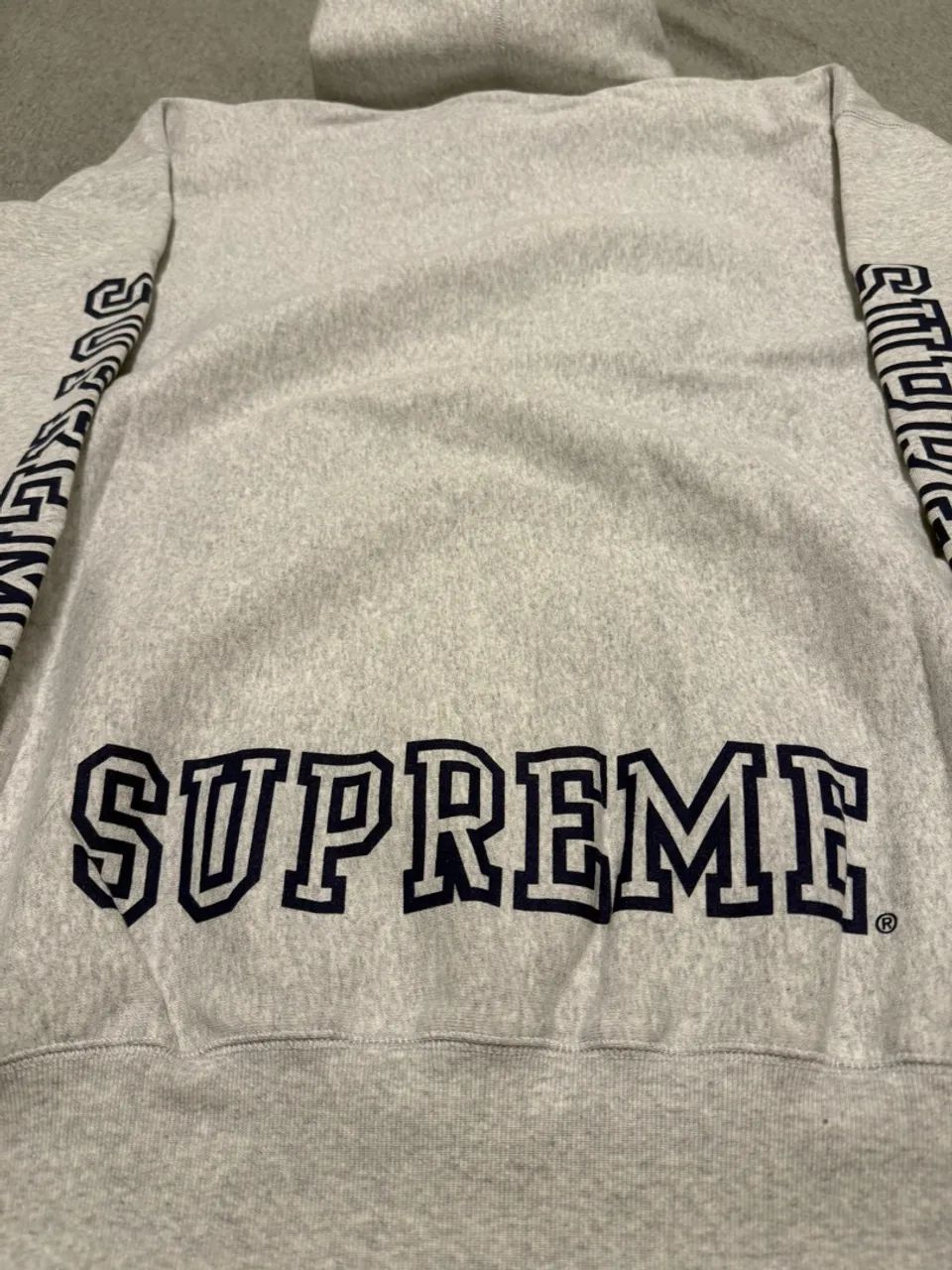 Supreme Moletom Collegiate Sleeve Ash Grey - Foto 2