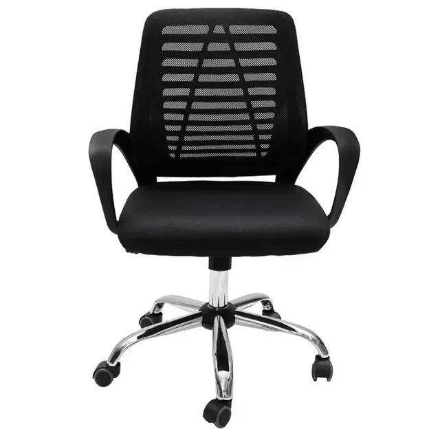 Cadeira Office Austin Estofada Preto Mozaic - WZetta