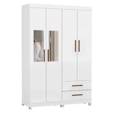 Guarda-Roupa 4 Portas com Espelho e 2 Gavetas rf442