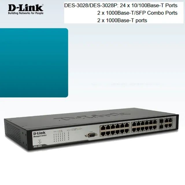 Switch D-Link DES-3028 28 Portas (USADO)