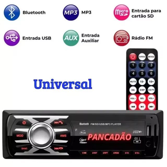 Mp3 Som Carro Automotivo Bluetooth Pendrive Sd Rádio - Foto 4