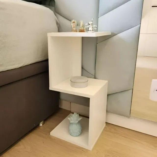 Mesa de cabeceira / mesinha lateral sofá quarto sala MDF branco / Leia a descrição do anún - Foto 3