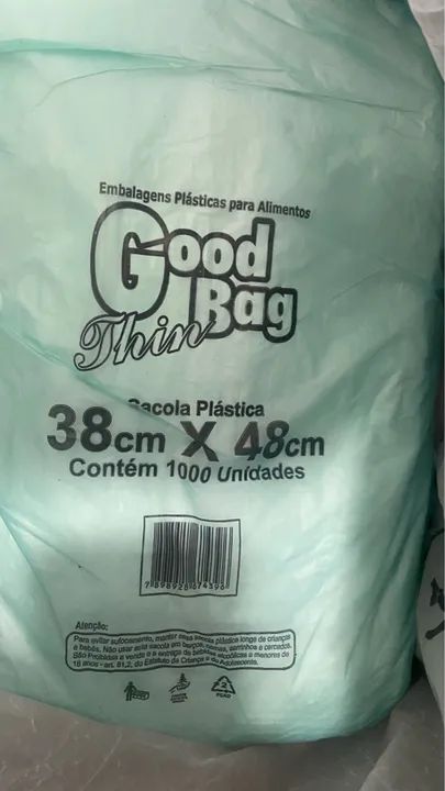 Mil unidades - Sacolas plásticas para alimentos 