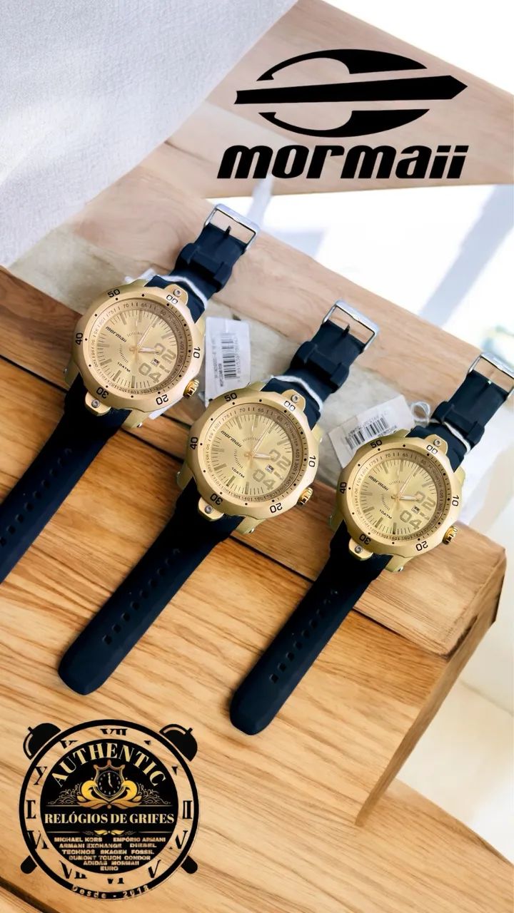 Relógio Masculino Mormaii Dourado Pulseira de Silicone  - Foto 2