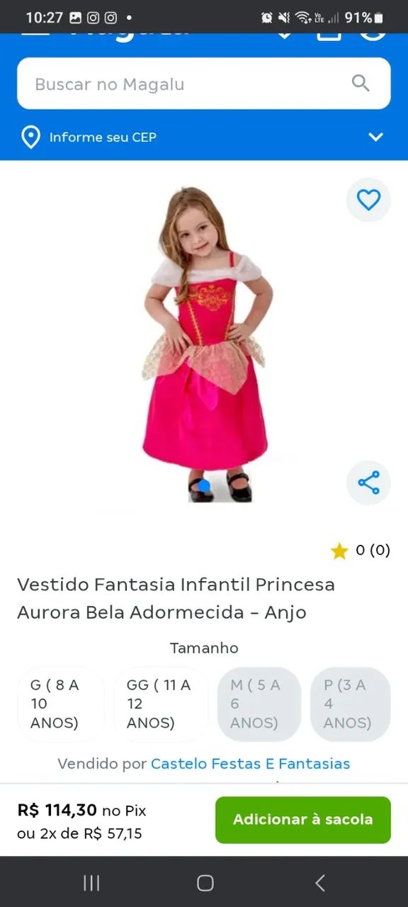 Fantasia princesa Aurora NOVA tam 4 - Foto 3