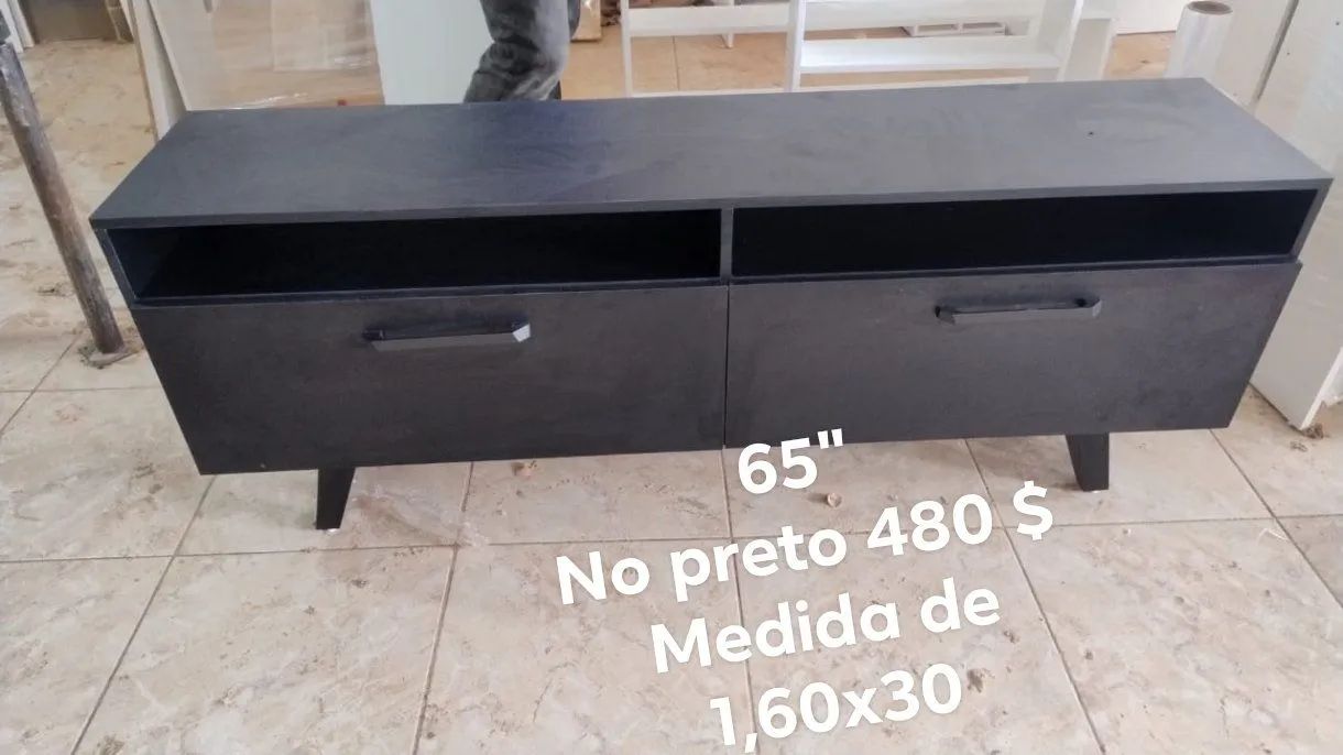 Rack para TV com design moderno 130x65x30 até 55" - Foto 3