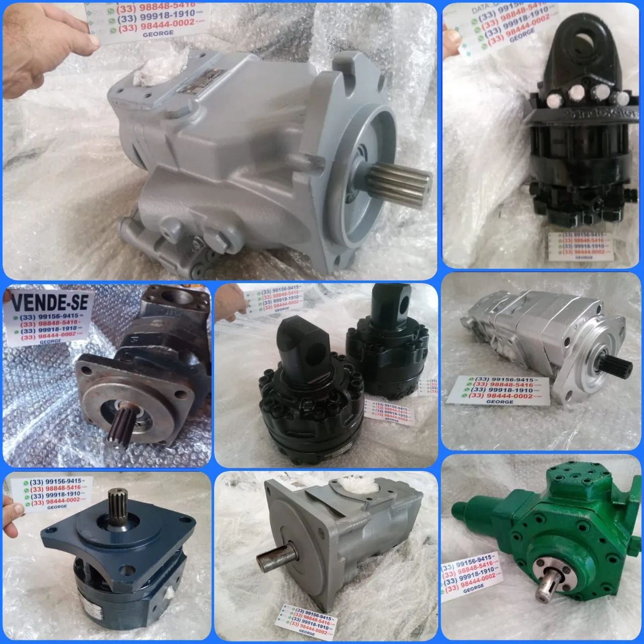 MOTORES DE GIRO INFINITO BOMBA HIDRÁULICA REDUTOR PERFURATRIZ 