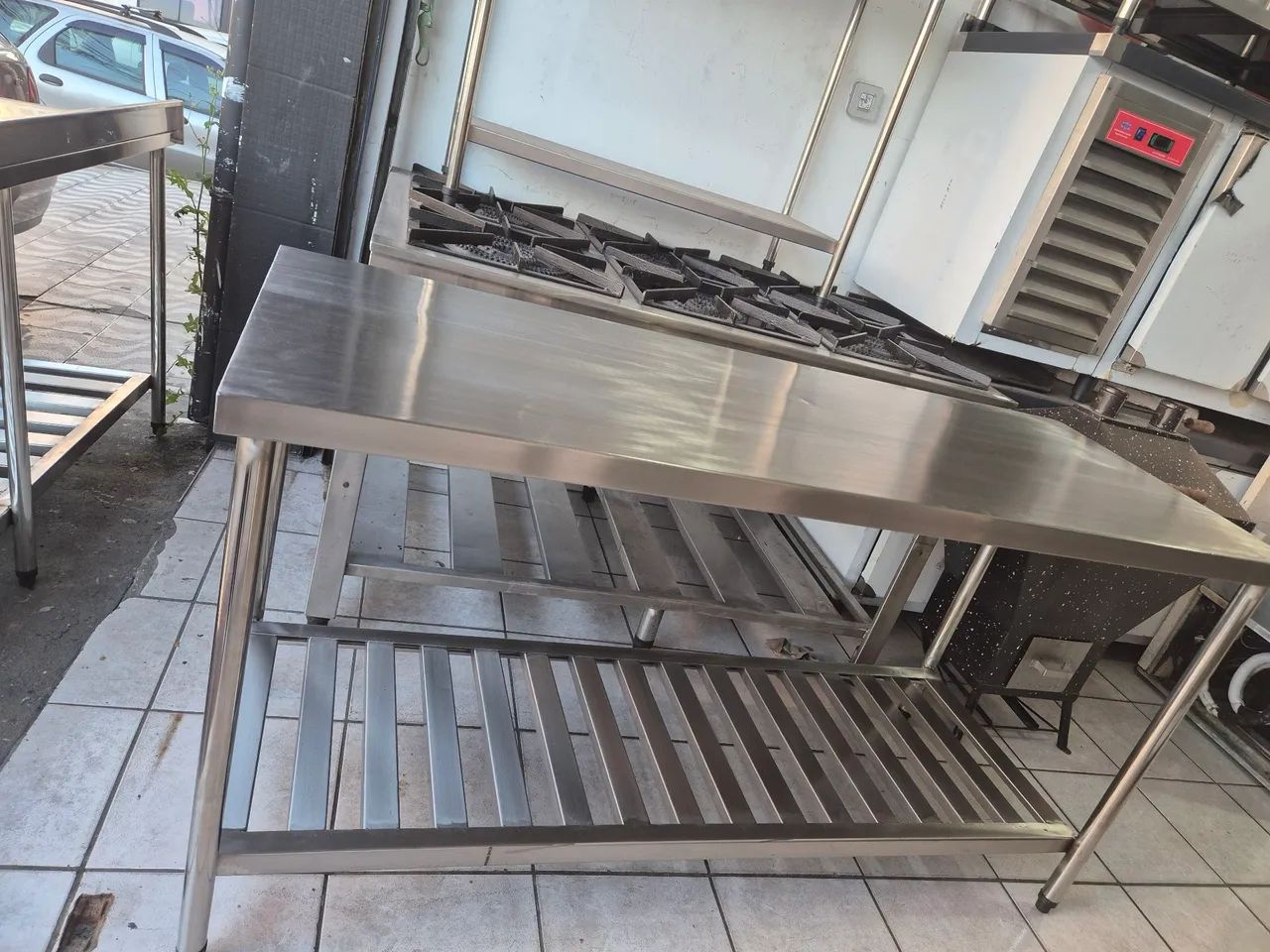 Mesa de Aço Inox 304 para Cozinha Industrial