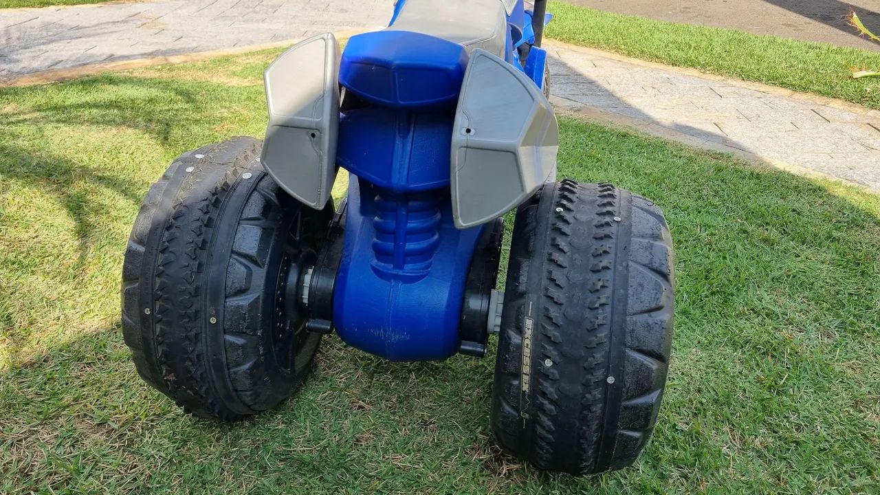 Mini Moto Elétrica Infantil Azul - Foto 2